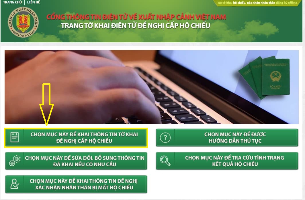 thủ tục đổi hộ chiếu online
