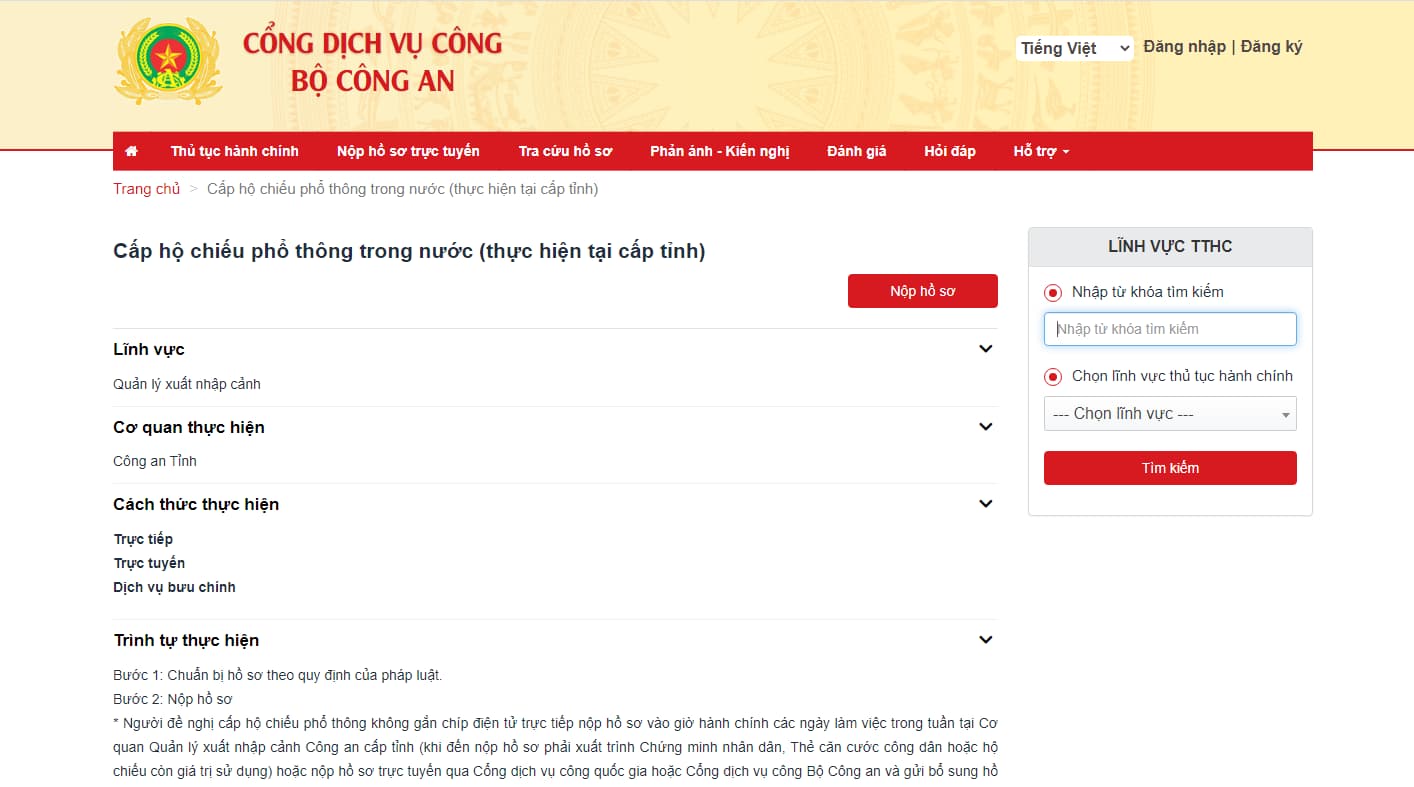 cách làm passport online